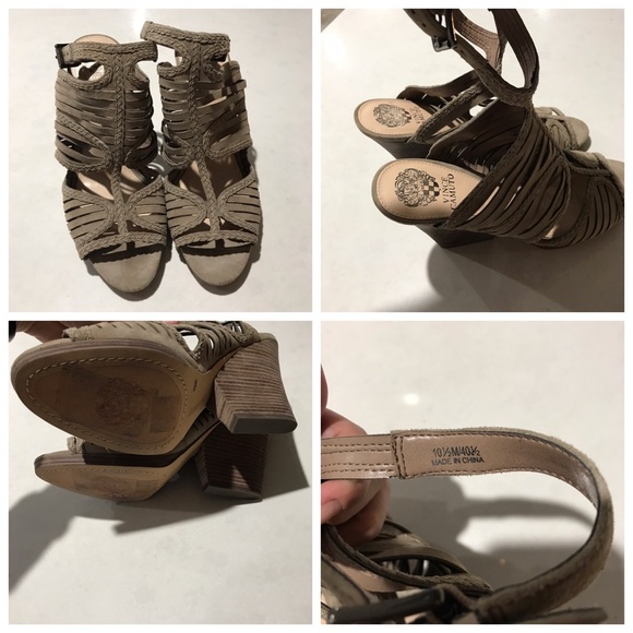 New Vince Camuto Janil Open Toe Suede Sandals - Picture 7 of 8